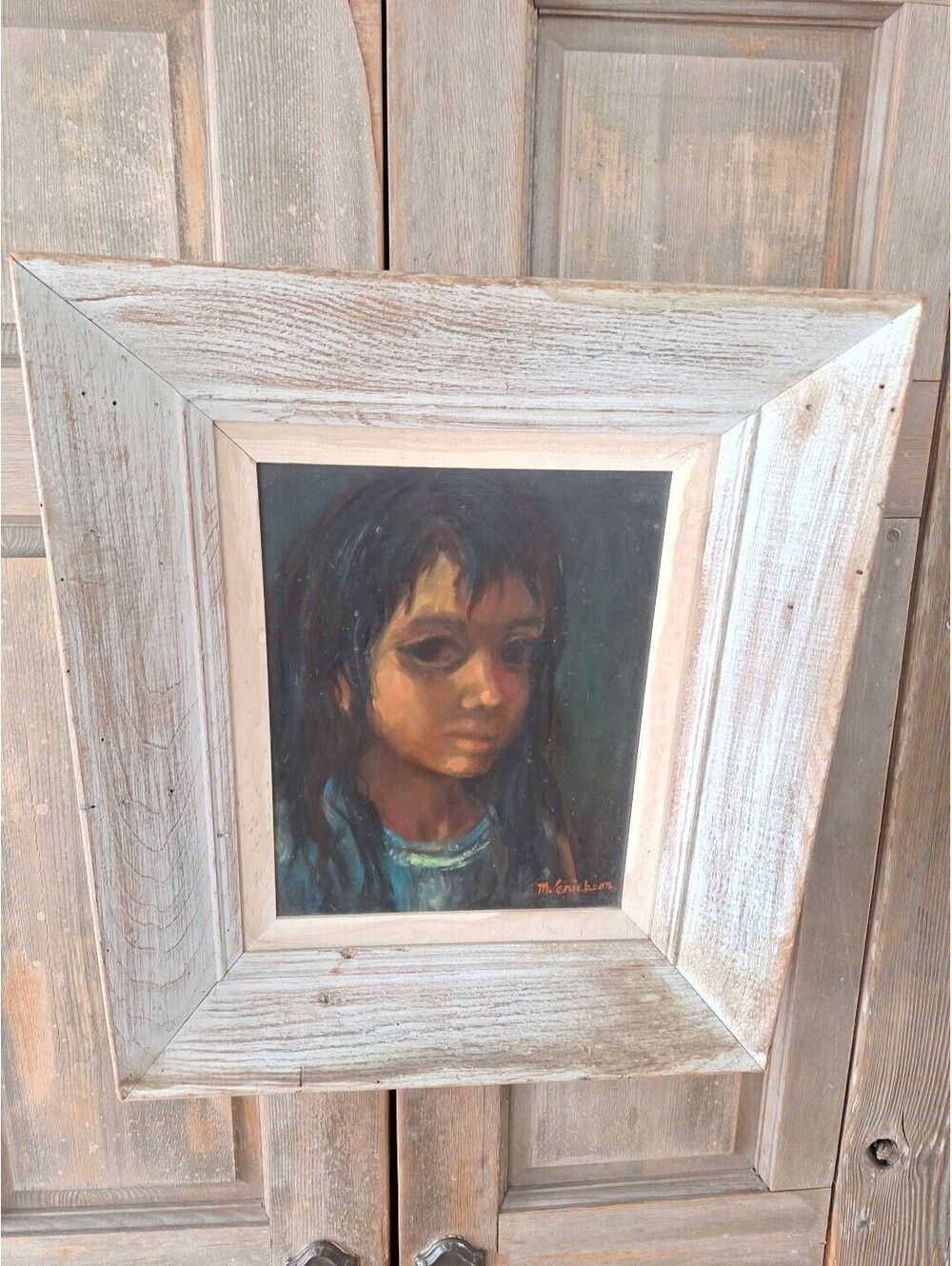 MARILYN ERICKSON Southwest Sedona Painter Signed MCM 1960 Mona Lisa Style.